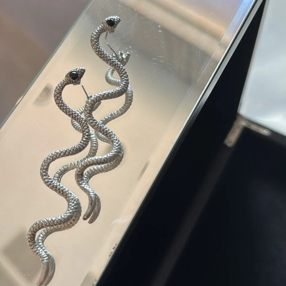Barneys New York Silver Snake Earrings! - Picture 7 of 8